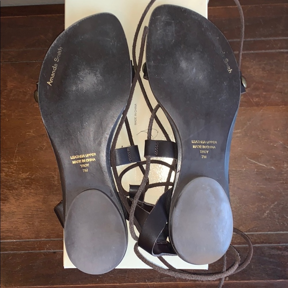 Amanda Smith Dark Brown Leather Gladiator Sandals *2 for $5* - Picture 6 of 12